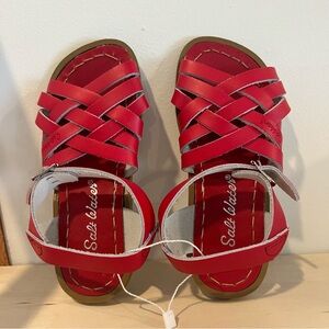 Saltwater NEW Red Leather Criss Cross Sandals size 10